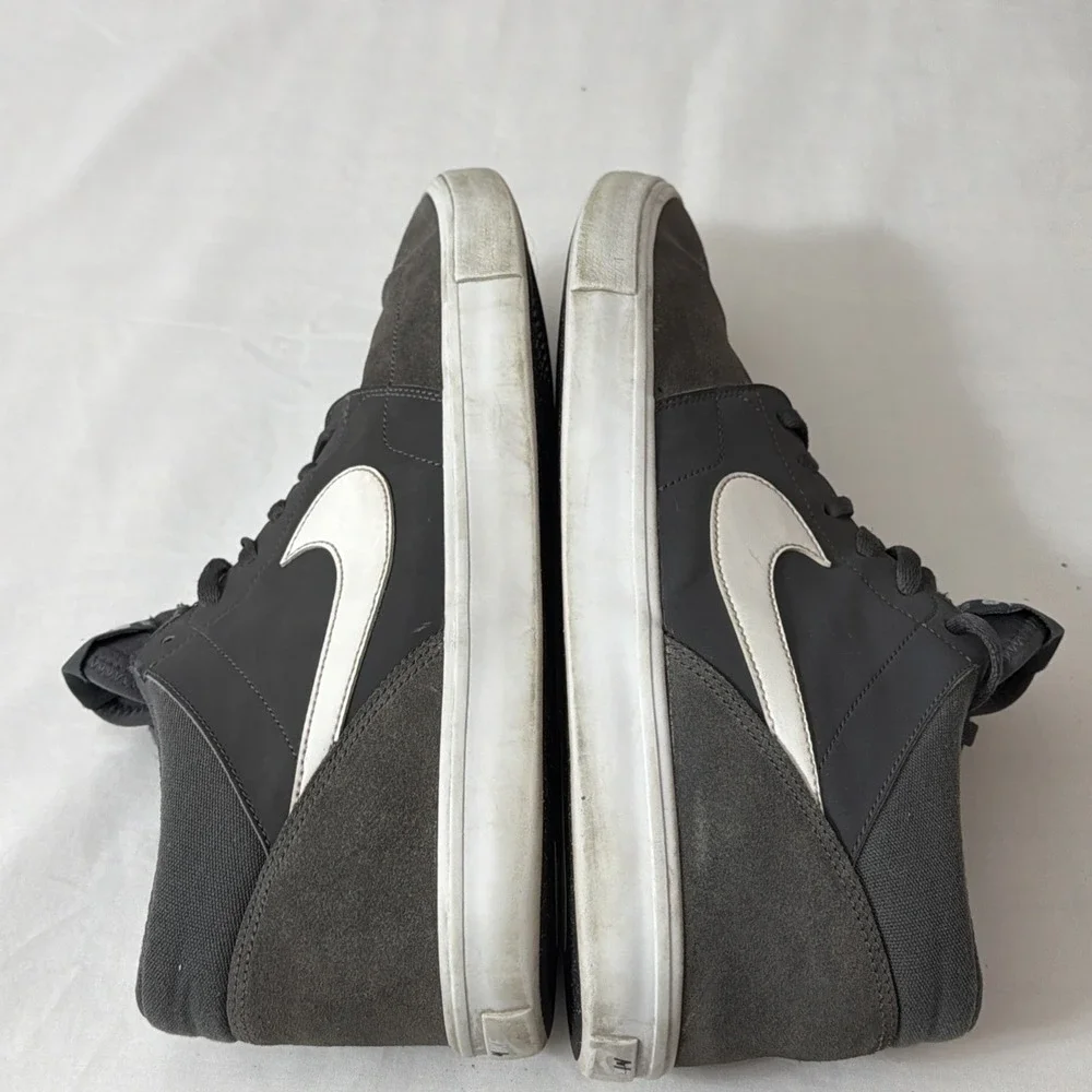 Nike Shoes Mens 12‎ SB Portmore II Solar Mid Sneakers Gray Lace Up 923198-010